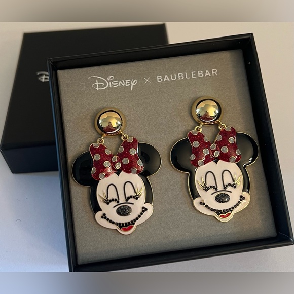 New Disney X Baublebar Statement Minnie Mouse Movable Dangle Earrings - Picture 12 of 16